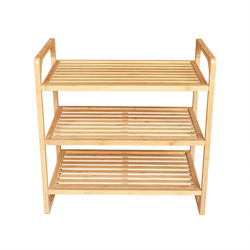 High Quality Eco- friendly Bamboo Stackable Shoe Rack