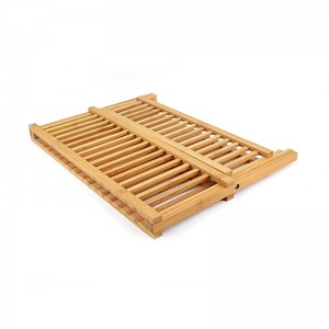 2 Tier Dish Drying Bamboo Rack & Collapsible Dish Drainer Rack
