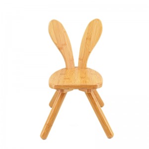 Tavşan çocuk doğal bambu sandalye