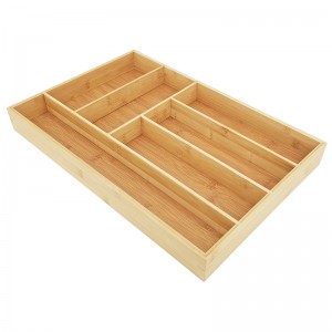 Lebokose la polokelo ea li-bamboo drawer (likamore tse 6)