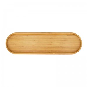 Bamboo Varnish Ellipse Tray for Bathroom and Kitchen