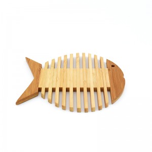 Namizna posoda iz bambusa, naravna (dizajn v obliki ribje kosti)