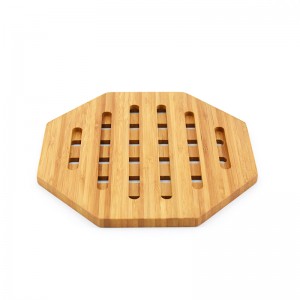 Bamboo Heat Resistant Mat Natural ( Hexagonal Hollow Pattern )