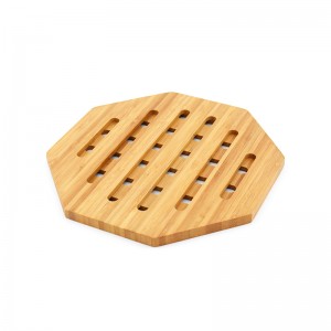 Bamboo Heat Resistant Mat Natural ( Hexagonal Hollow Pattern )