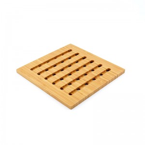 Bamboo Heat Resistant Pad Natural ( Geometric Figure Hollow Pattern )