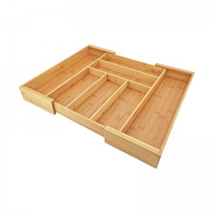 Hot Selling Bamboo Extending Cutlery Organizer Drawer