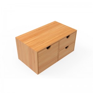 Bambus Desk Organizer -Mini Bambus Skrivebordsskuffe Bordplade Opbevaringsboks
