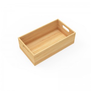 Natural bamboo storage box with handle can store clothes and sundries