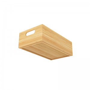Natural bamboo storage box with handle can store clothes and sundries