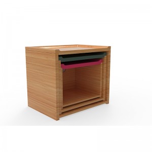 Caixa d'emmagatzematge de bambú de tres peces amb tapa (color opcional)