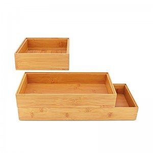 Cabinet Drawer Organizer and Storage Box Dividers Set Made of Bamboo