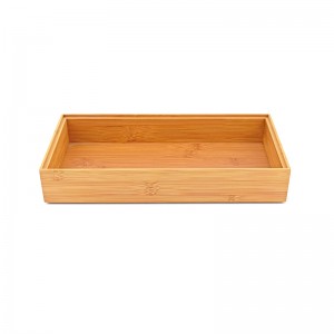 Spintelių stalčių tvarkyklės ir laikymo dėžės skirstytuvų rinkinys, pagamintas iš bambuko