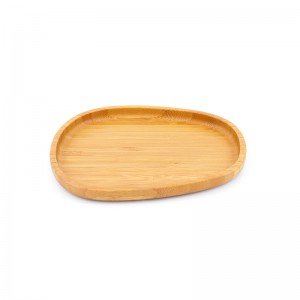 Přírodní bambusový servírovací talíř v nepravidelném tvaru může být přizpůsoben
