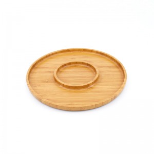 Безопасная бамбуковая обеденная тарелка сервировки природы в округлой форме может подгонять