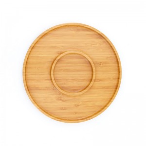 安全自然圆形竹制餐盘可定制