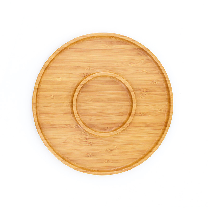 China Wholesale Multipurpose Storage Bin With Bamboo Lid Manufacturers - Safe Nature Bamboo Serving Dinner Plate in Round Shape Can Customized – Long Bamboo
