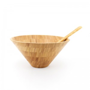 カスタマイズ可能な円錐形の竹製ラージサラダボウル