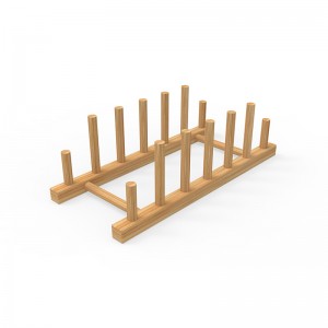 Rack per piatti in bambù di natura Drain Kitchen Storage Holders Size Can Customization
