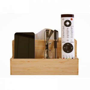 Tisu Box Holder karo Storage Bambu Multifungsi Makeup Desktop Organizer