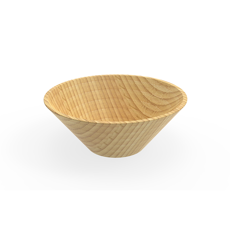 China Wholesale Bamboo Plant Holder Stand Manufacturers - Cone high quality natural bamboo salad snack bowl – Long Bamboo
