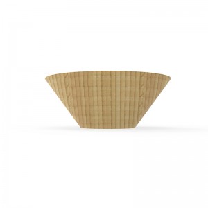 Tigela de lanche para salada de bambu natural de alta qualidade em cone
