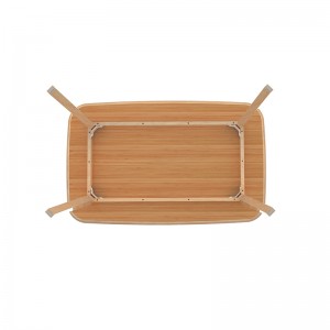 Модерен издржлив, кружен аголен мебел од природен бамбус за трпезариска маса