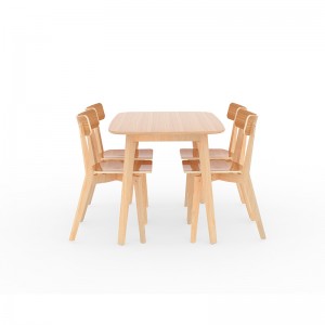 Moderne, langlebige Esstischmöbel aus natürlichem Bambus mit runden Ecken