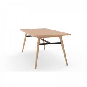 Mobilje moderne të tavolinës së ngrënies me dru bambu drejtkëndëshe të qëndrueshme