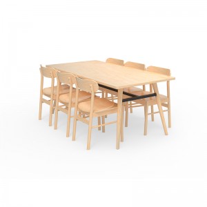 Mobles de taula de menjador moderns i rectangulars de fusta de bambú