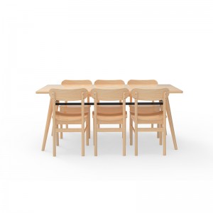 モダンで耐久性のある長方形の竹材のダイニングテーブル家具