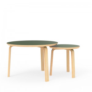 Mesa de té moderna e duradeira de bambú e madeira por xunto