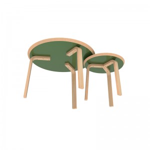 Moderne duorsume bamboe- en houten teetafel foar gruthannel