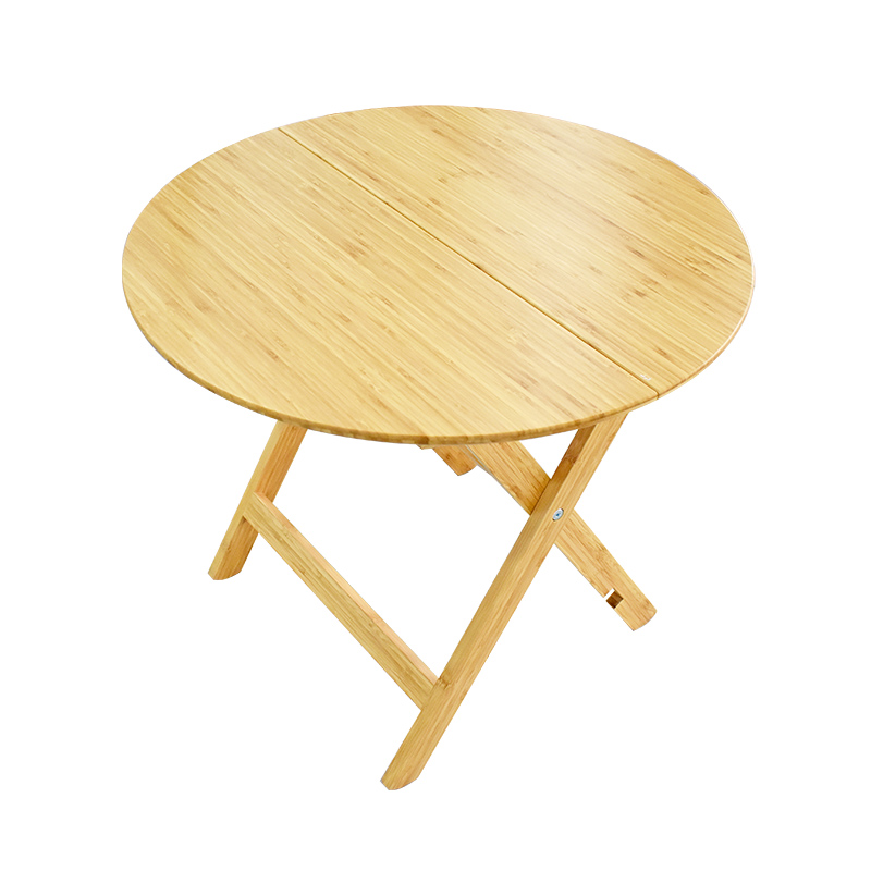 China Wholesale Bamboo Dining Room Table Factories - Nature bamboo household dinning round foldable table  – Long Bamboo