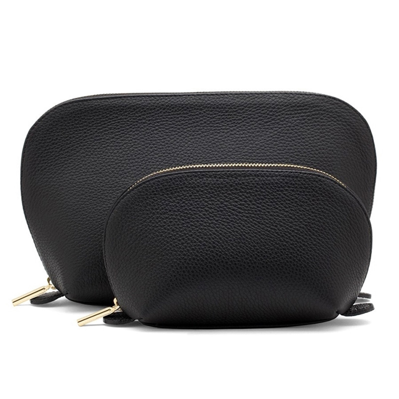 Free sample for China Premium Elegant black Makeup PU Leather Travel Toiletry Cosmetic Bag Featured Image