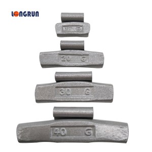 Steel rim clip on wheel balance weights with grey coated