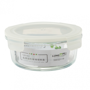 Glass round food container 580ml LJ-2878