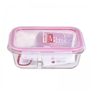 Glass rectangle food container 450ml LJ-1282