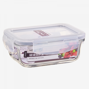 Glass rectangle food container 330ml LJ-0650