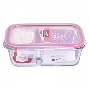 Glass rectangle food container 700ml LJ-1283