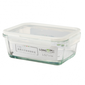 Glass rectangle food container 1.5L LJ-2883