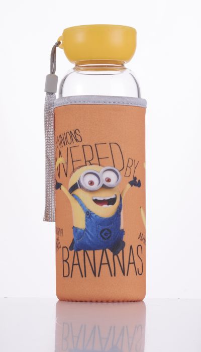 Minions Tall Glass Bottle with Sleeve
