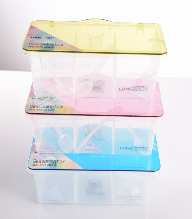 Three-compartment Seasoning Condiment Box with Handle