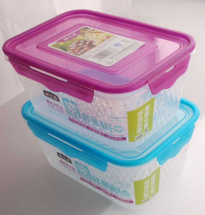LongStar Rectangle Diamond-Patterned Food Container 2100ml