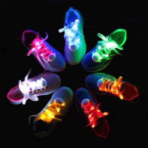 Manufacturers hot selling new custom colorful lights monochrome lights strong light luminous LED nylon luminous shoelaces