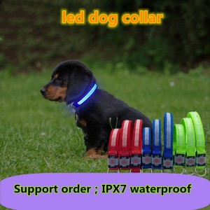 Hot-selling Dog Led Collar Rechargeable - Pet factory direct sales level 7 waterproof pet safety special anti-lost equipment night glow adjustable USB automatic charging support logo customized le...