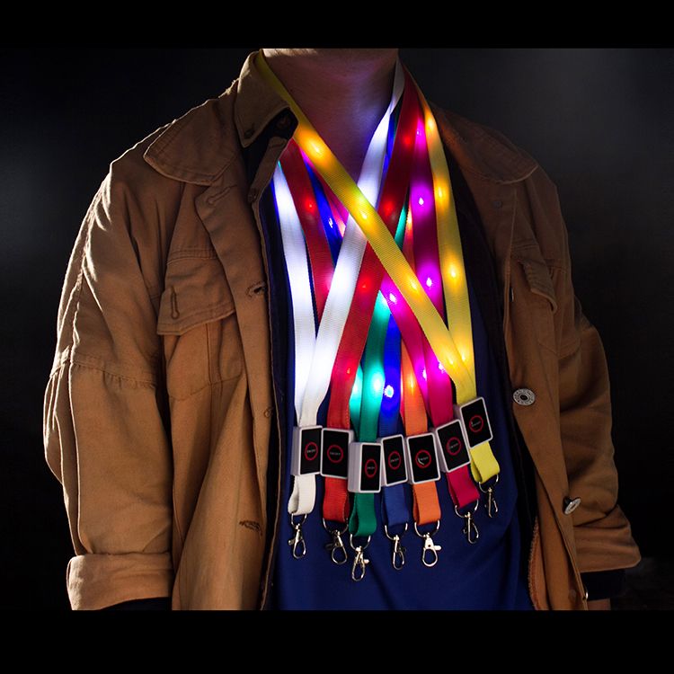 Wholesale Price Lanyards With Glow In The Dark - New factory promotion bar wedding party creative identity flash lanyard support custom led lanyard – Longstar