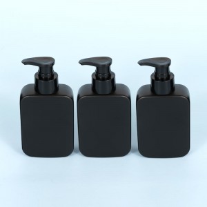 Botella de plástico negra de 150 ml botella de loción desinfectante de mans baleira