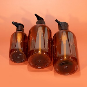 Jantarna steklenička šampona 300 ml, tovarniško natisnjen logotip po meri