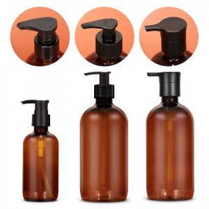 Amber shampoo bottle 300ml factory custom printed logo