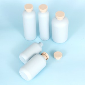 Botella de xampú Botella de loción personalizada de PEAD redonda ecolóxica